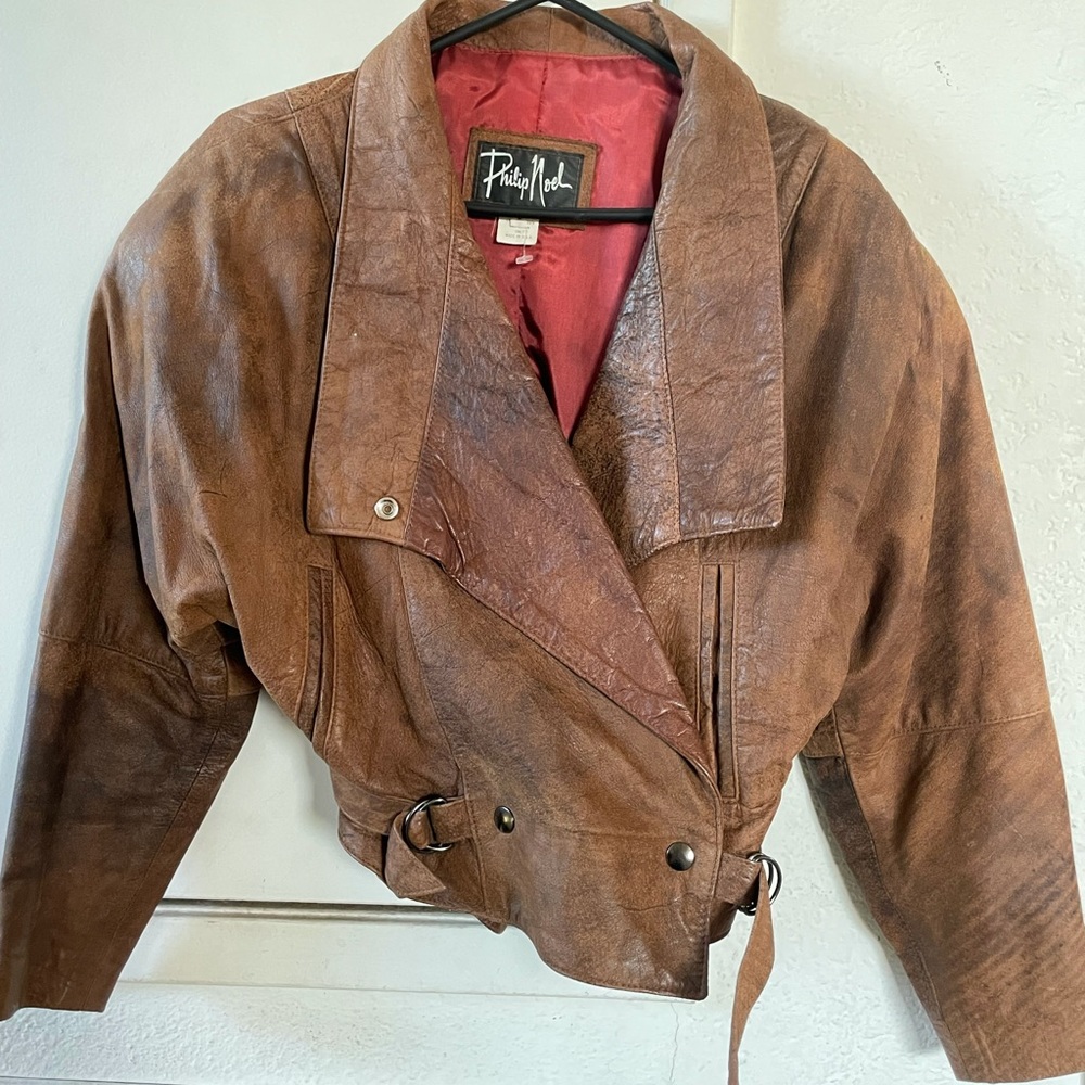 Vintage acid wash 80s bomber jacket